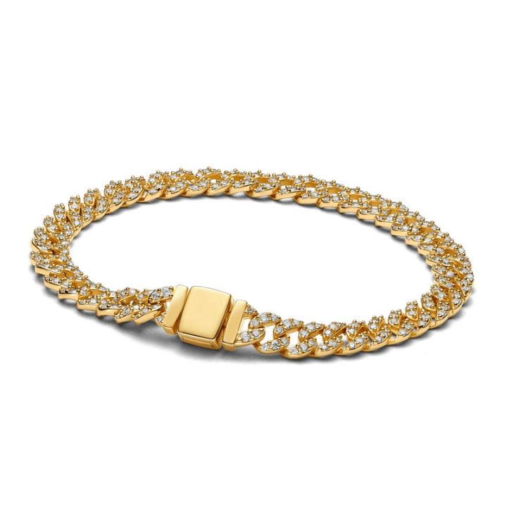 Pulsera cubana pavé | Oro