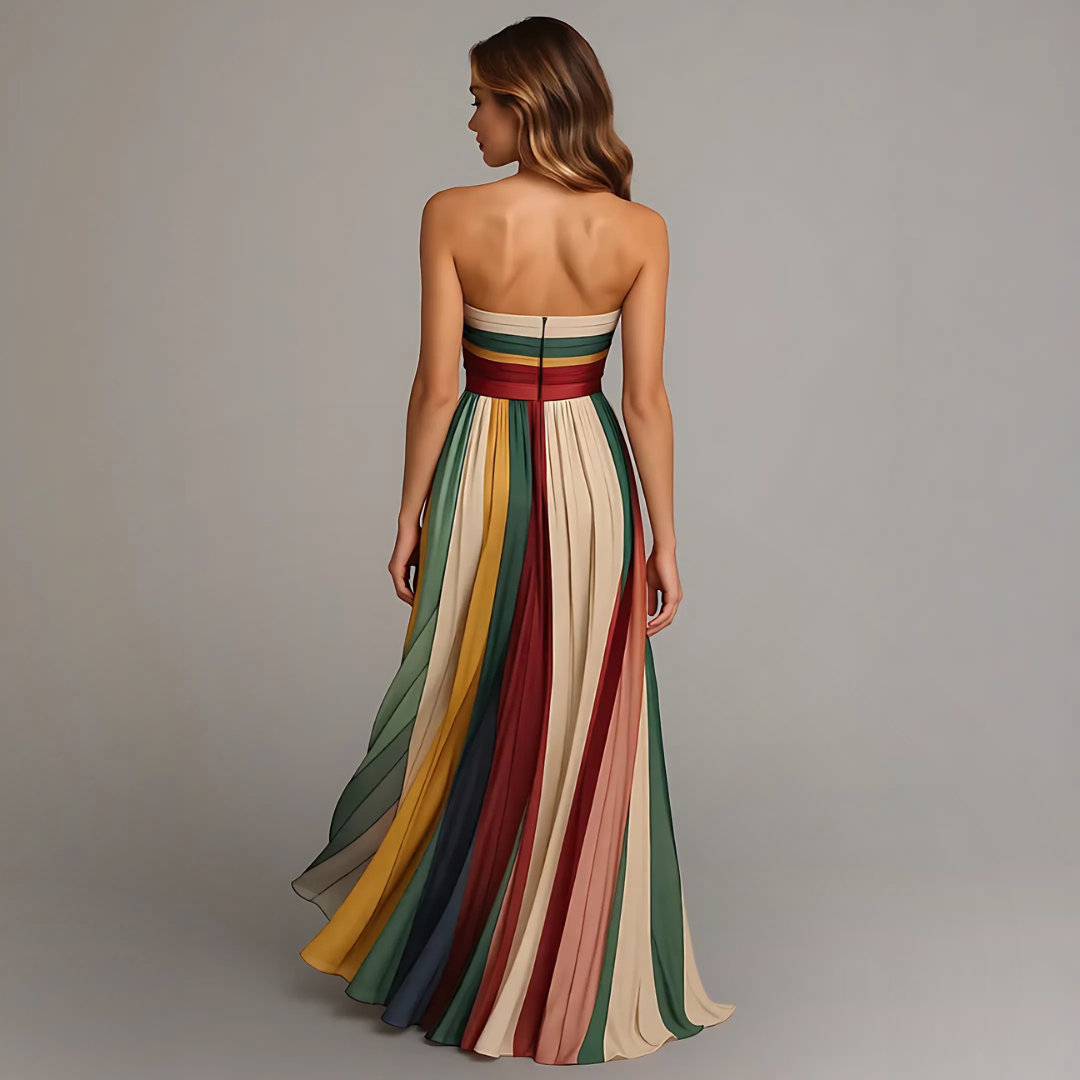 Fiorella™ | Vestido colorido sin mangas