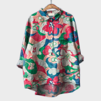 Camiseta de mujer hecha a mano con diseño floral