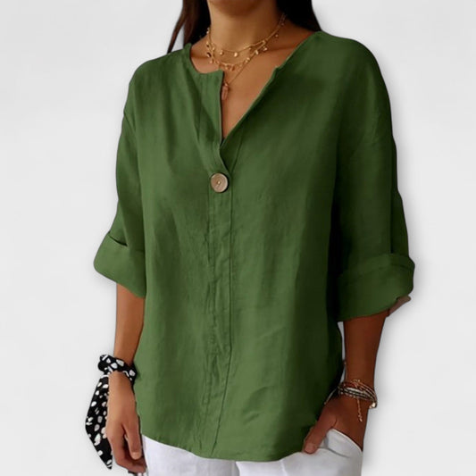 Camisa elegante con cuello en V de Nicole