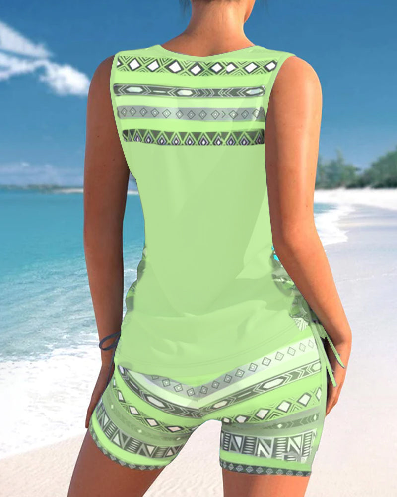 Soline | Tankini con estampado geométrico y escote en V