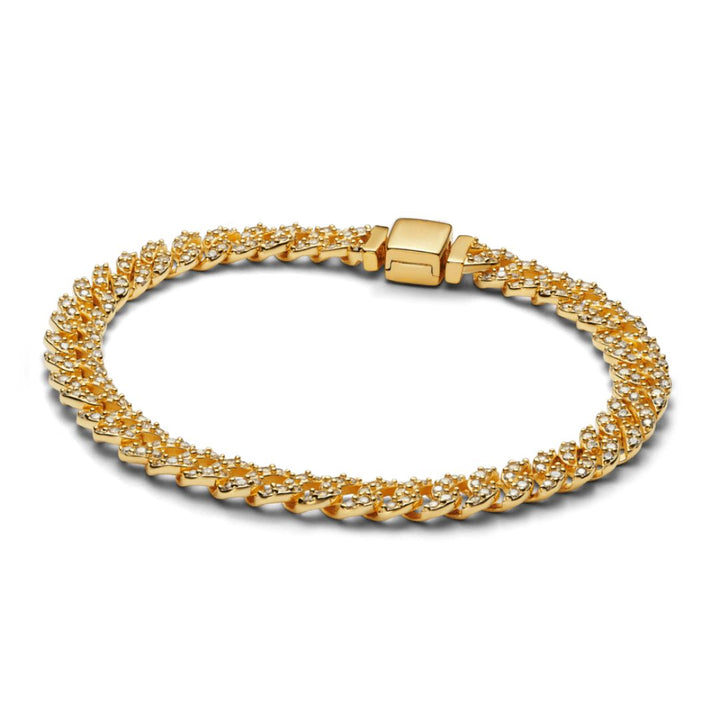 Pulsera cubana pavé | Oro