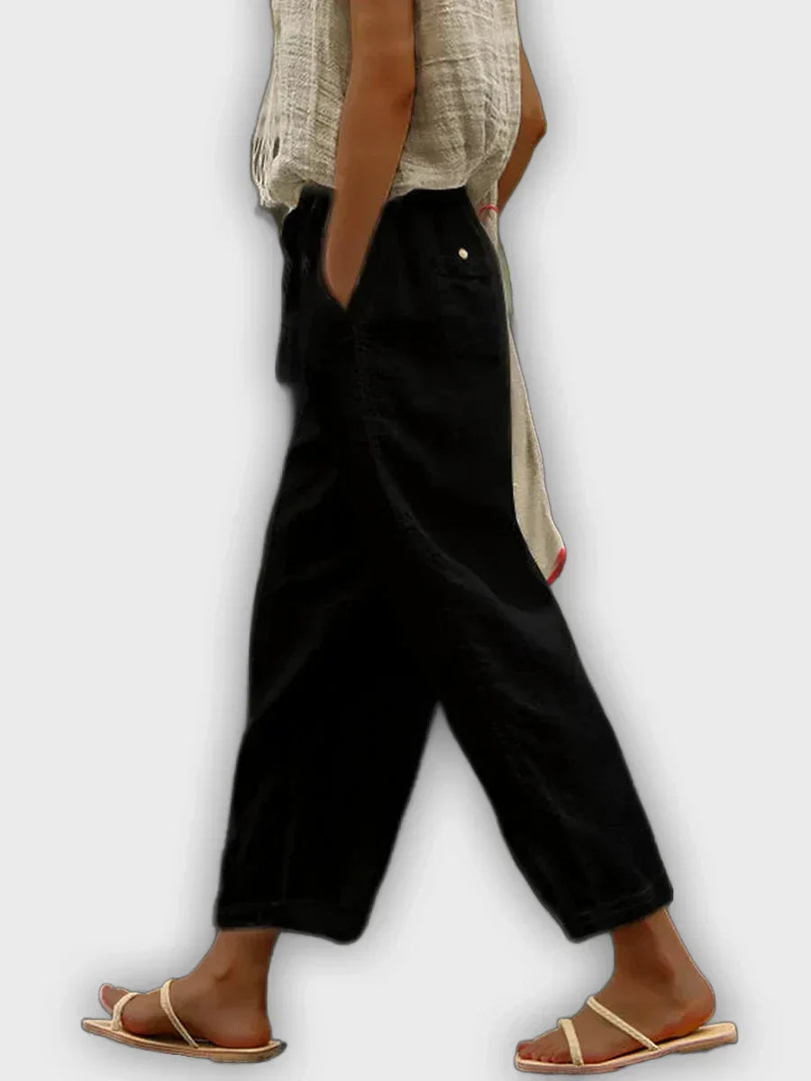 Pantalones de algodón puro cómodos con un diseño elegante