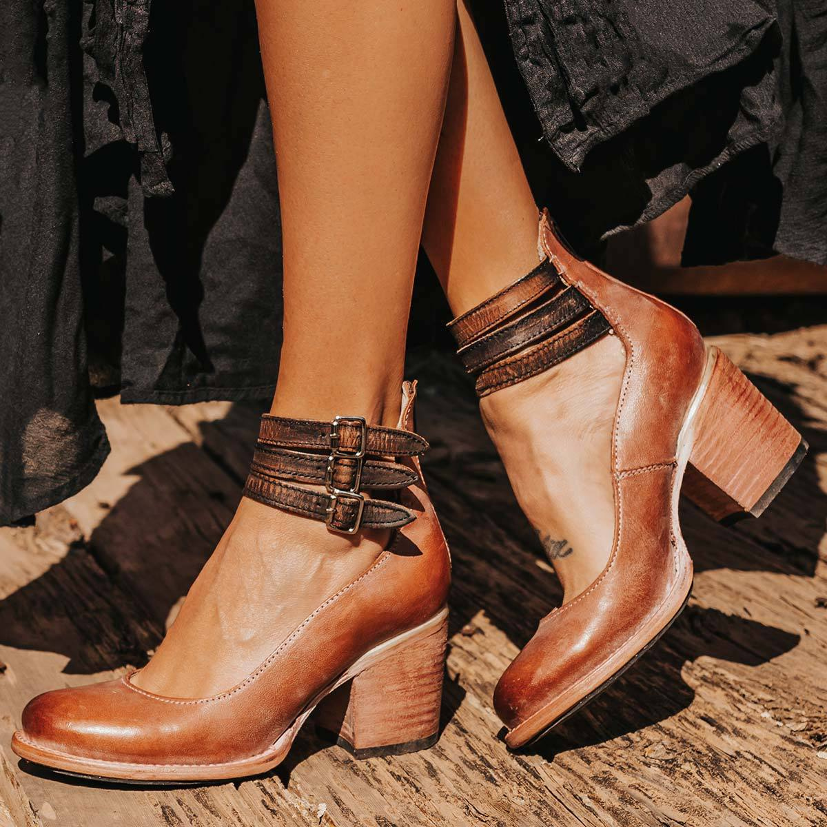 Ginerva™ | Zapatos de tacón con múltiples correas y suela gruesa