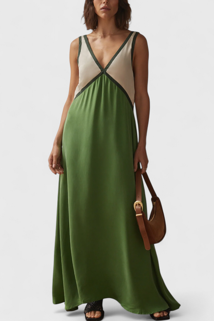 Vestido boho de verano con cuello en V