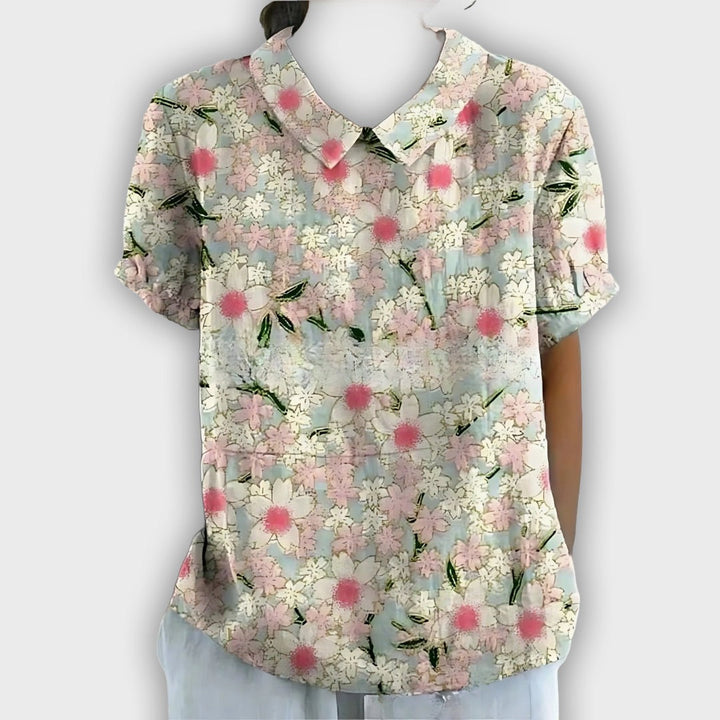 Camisa de lino floral para mujeres - comodidad y elegancia en cada ocasión