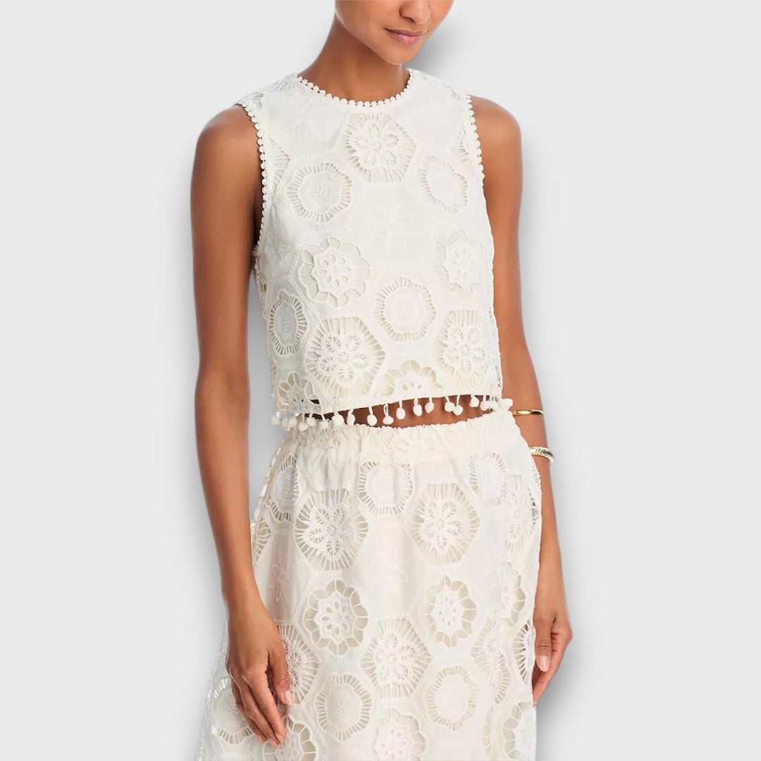 Zahara – Conjunto de dos piezas de tela de encaje tejido