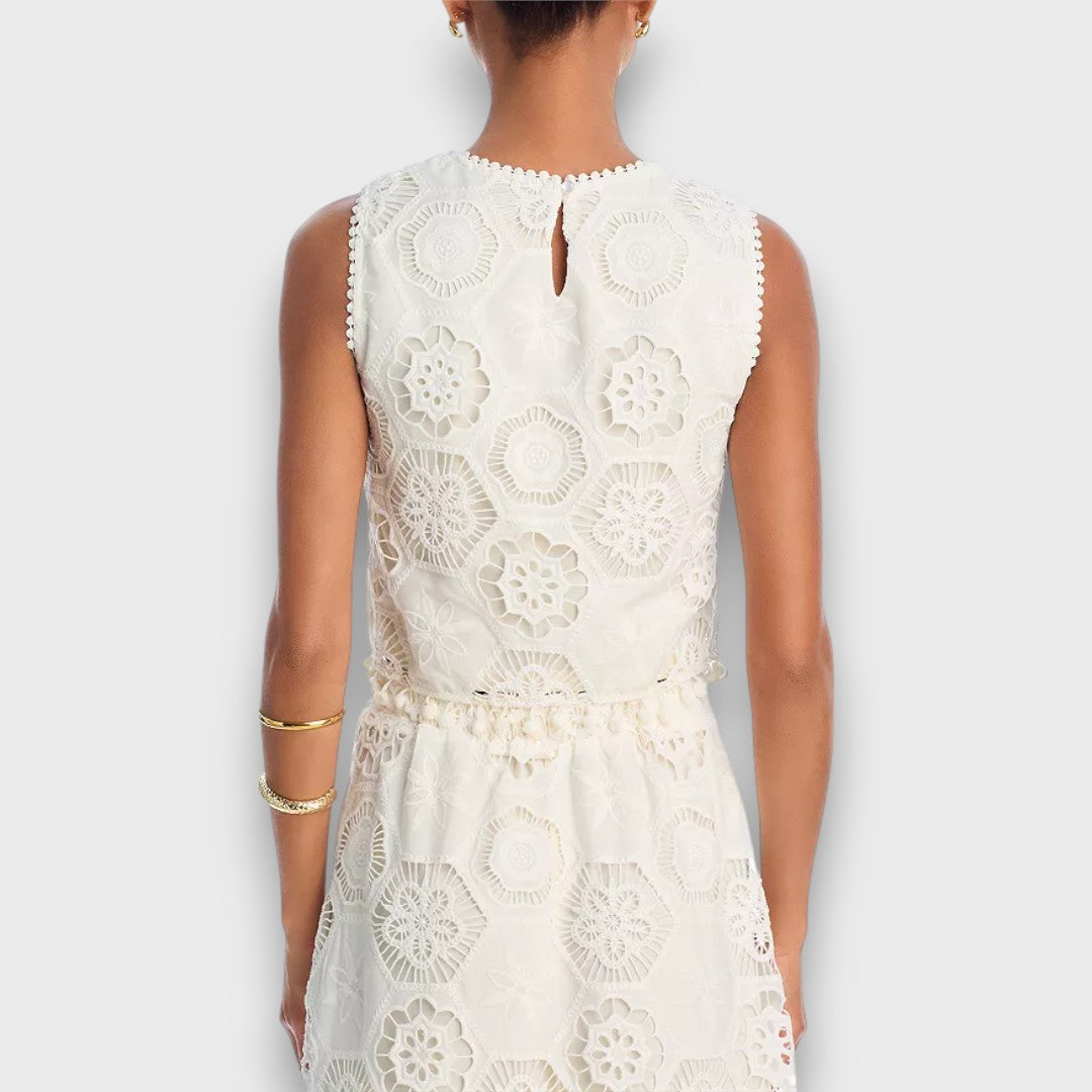 Zahara – Conjunto de dos piezas de tela de encaje tejido