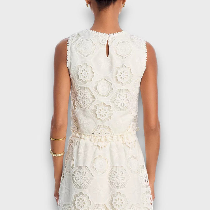 Zahara – Conjunto de dos piezas de tela de encaje tejido