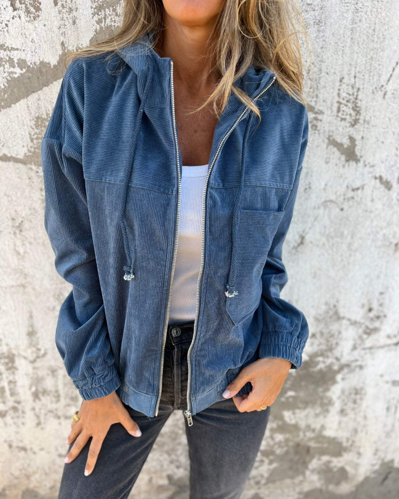 ELA | Chaqueta de corduroy con capucha y botón