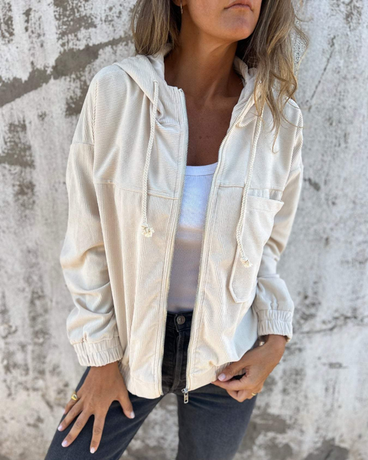 ELA | Chaqueta de corduroy con capucha y botón