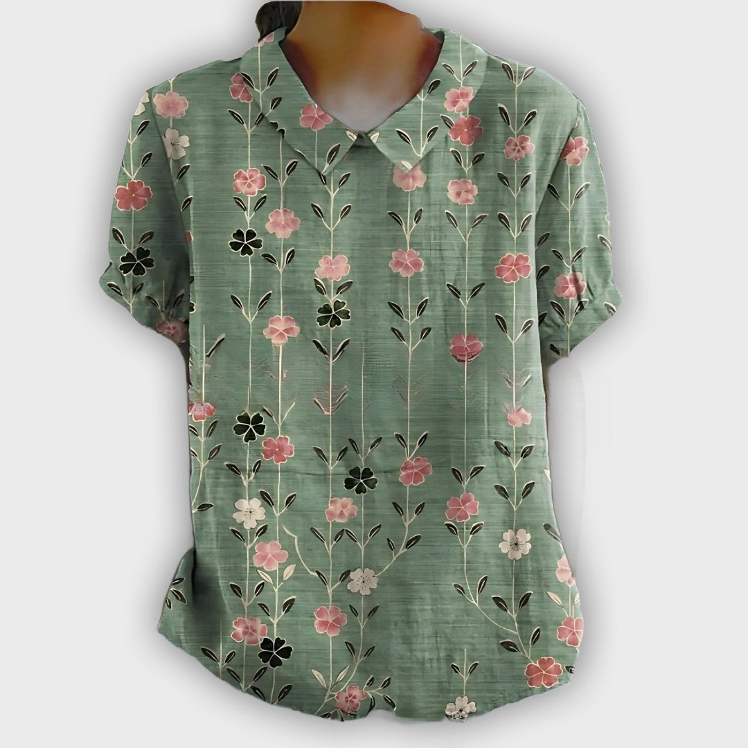Camisa de lino floral para mujeres - comodidad y elegancia en cada ocasión