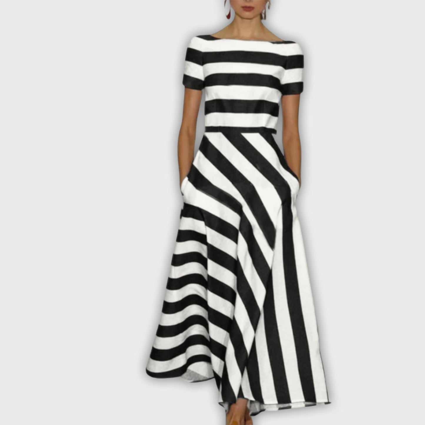 Abrigo maxi a rayas - Elegante y cómodo para cualquier ocasión
