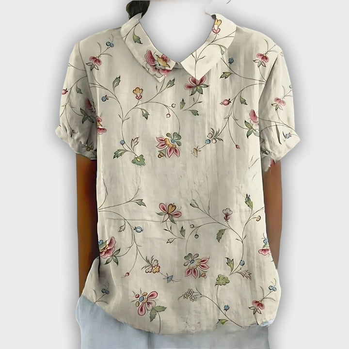 Camisa de lino floral para mujeres - comodidad y elegancia en cada ocasión