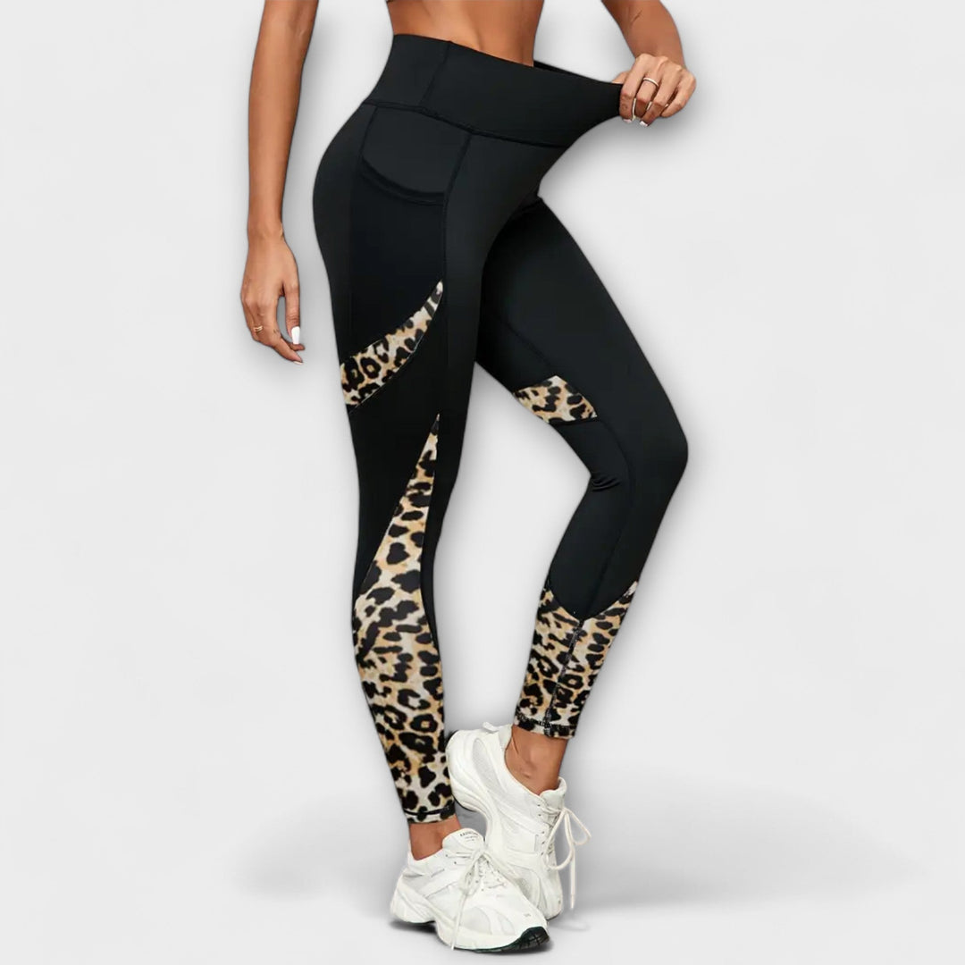 Leggings de entrenamiento con diseño de tigre y cintura alta