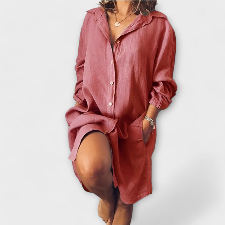 Camisa de lino casual para mujeres - Elegante y cómoda