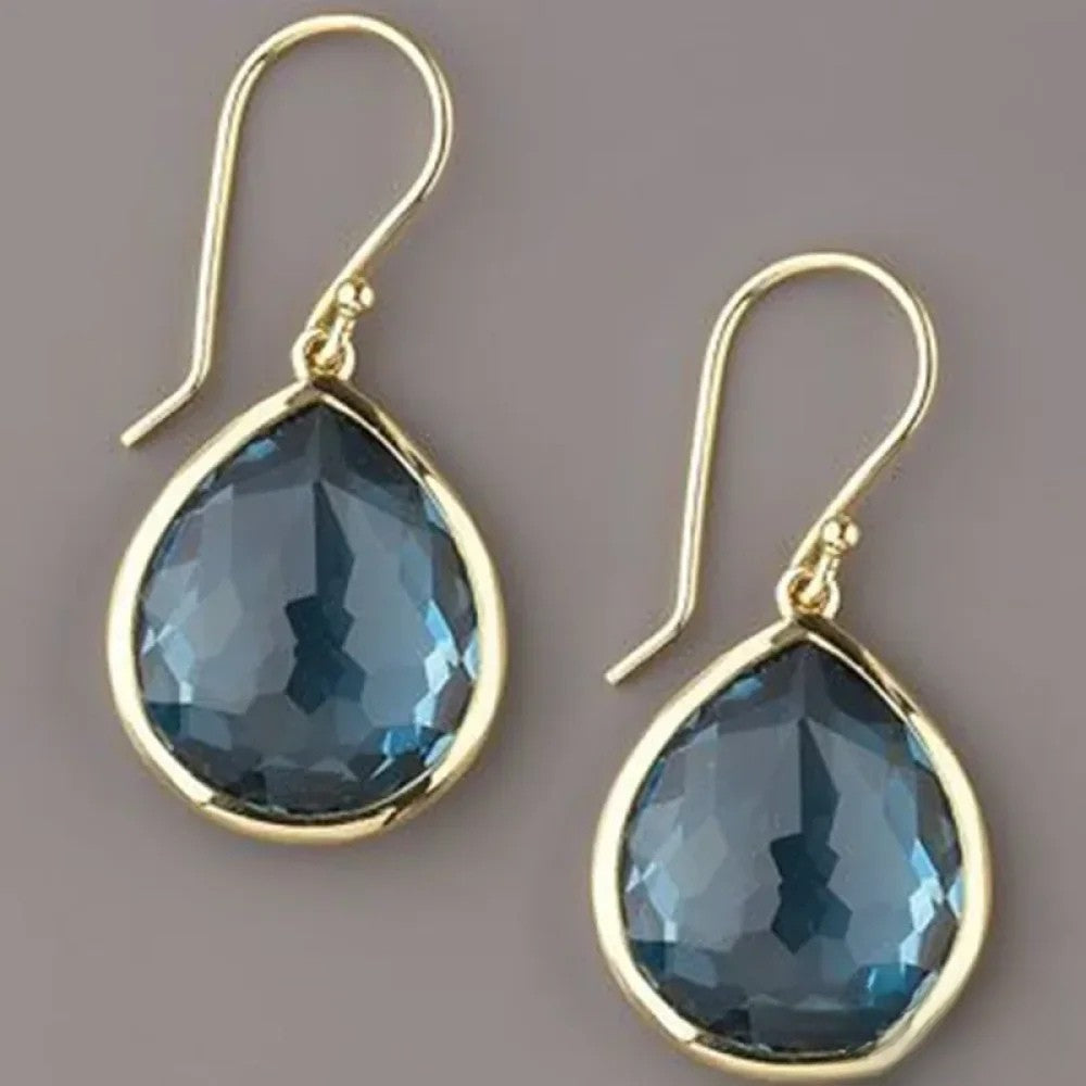Pendientes de gota retro en color azul