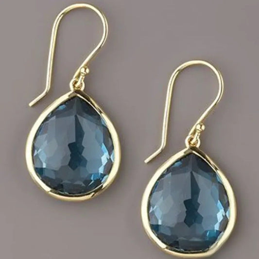Pendientes de gota retro en color azul