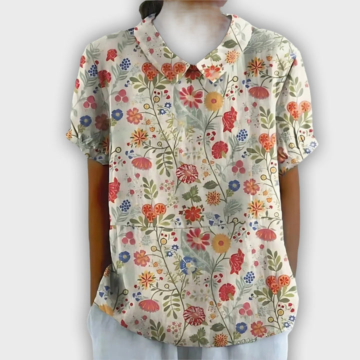 Camisa de lino floral para mujeres - comodidad y elegancia en cada ocasión