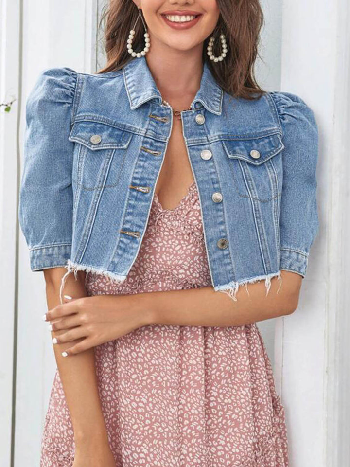 Chaqueta de Mezclilla Desgastada