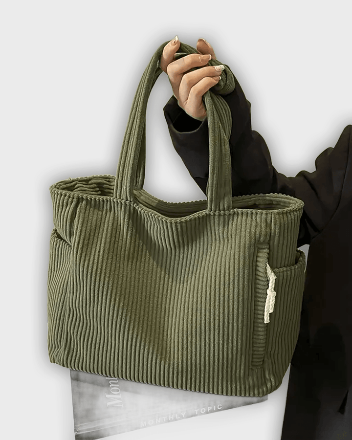 Bolso de mano con detalles de hilo