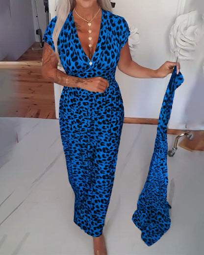 Yasbela | Vestido maxi elegante con estampado de tigre
