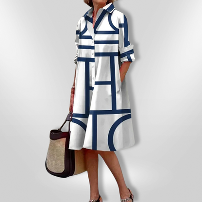 Helen™ | Vestido midi con diseño geométrico