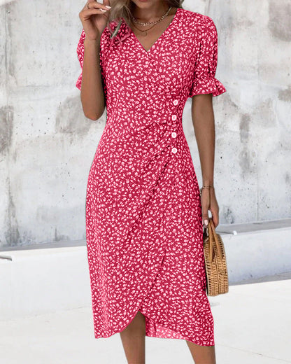 Eline – Vestido de verano floral con cobertura de abdomen