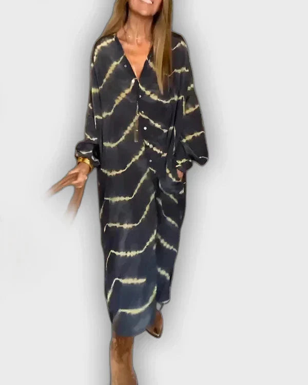 Vestido maxi boho con rayas