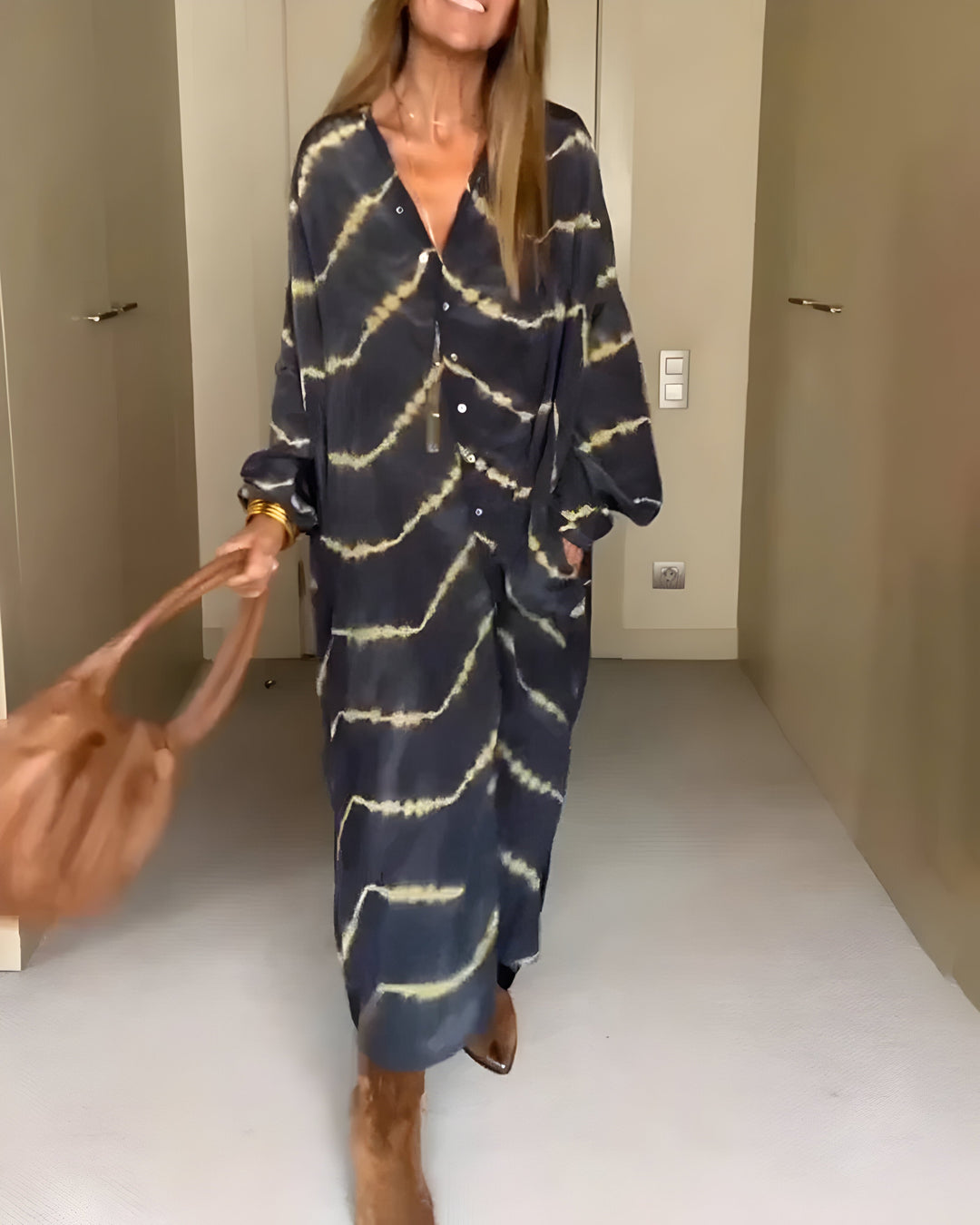 Julia™ | Vestido maxi bohemio con rayas