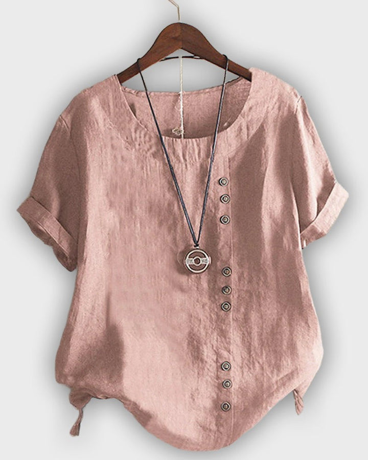 Camisa elegante para mujeres con mangas cortas