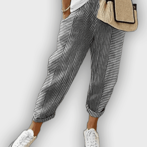 Pantalones Laura Strisciati de verano con cintura elástica