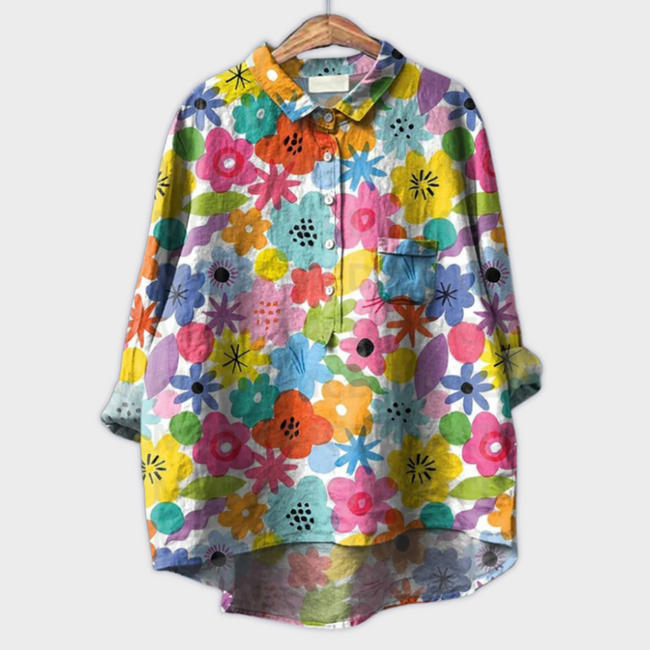 Camiseta de mujer hecha a mano con diseño floral