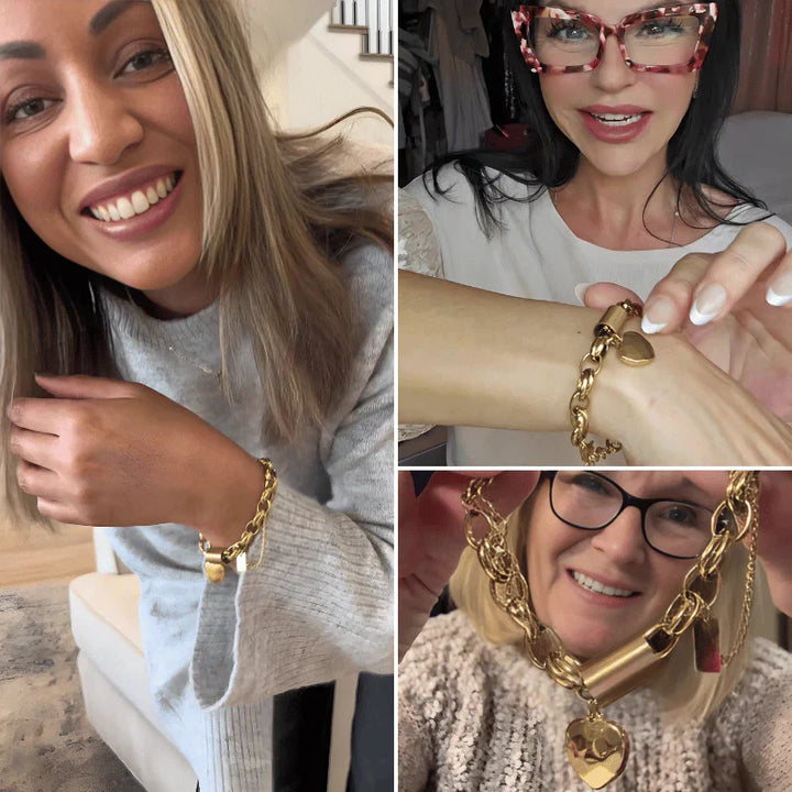 Pulsera Chunky Corazonada | Oro