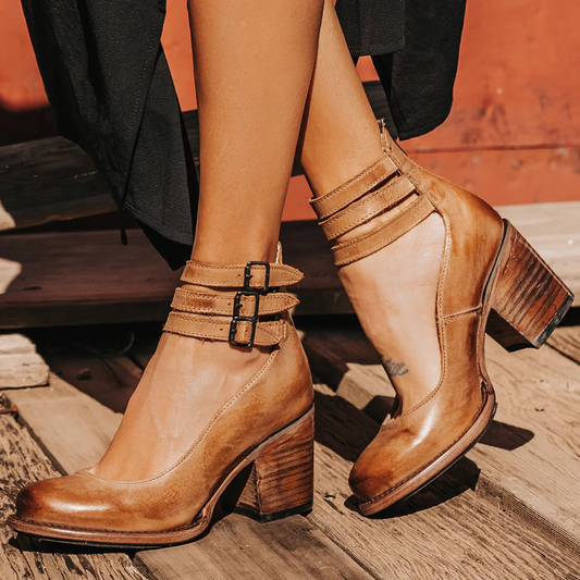 Ginerva™ | Zapatos de tacón con múltiples correas y suela gruesa
