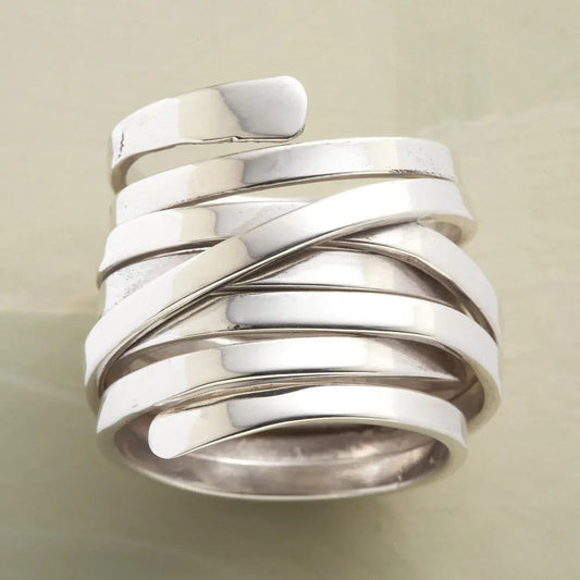 Anillo de plata ancho estilo antiguo - Joyas Laura