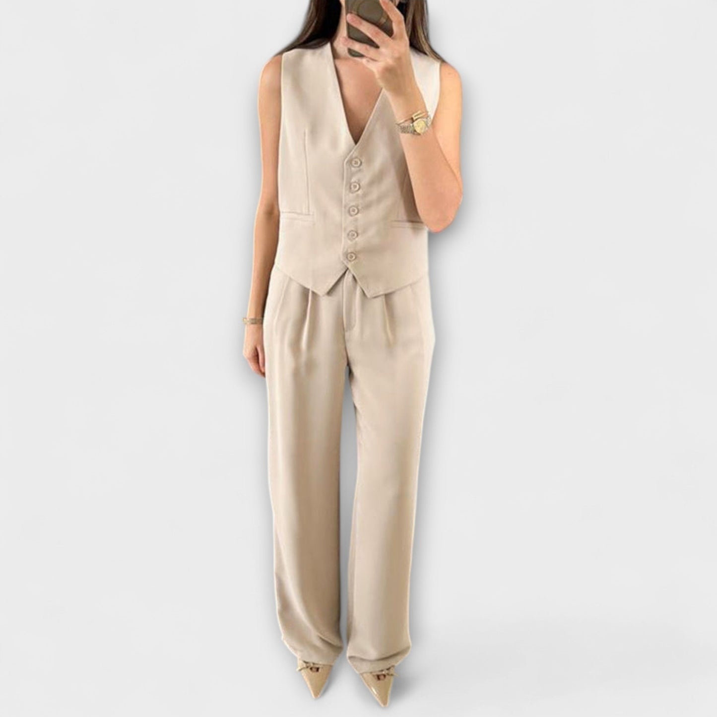 Valena – Conjunto con chaleco en sándwich urbano