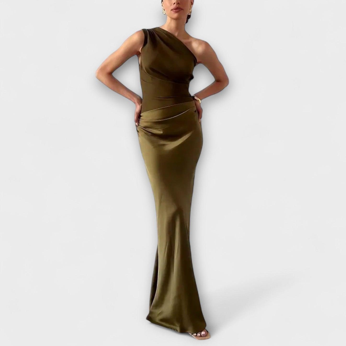 Vestido maxi asimétrico con un hombro