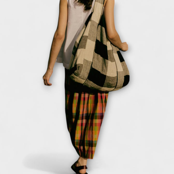 Falda plisada de rayas coloridas