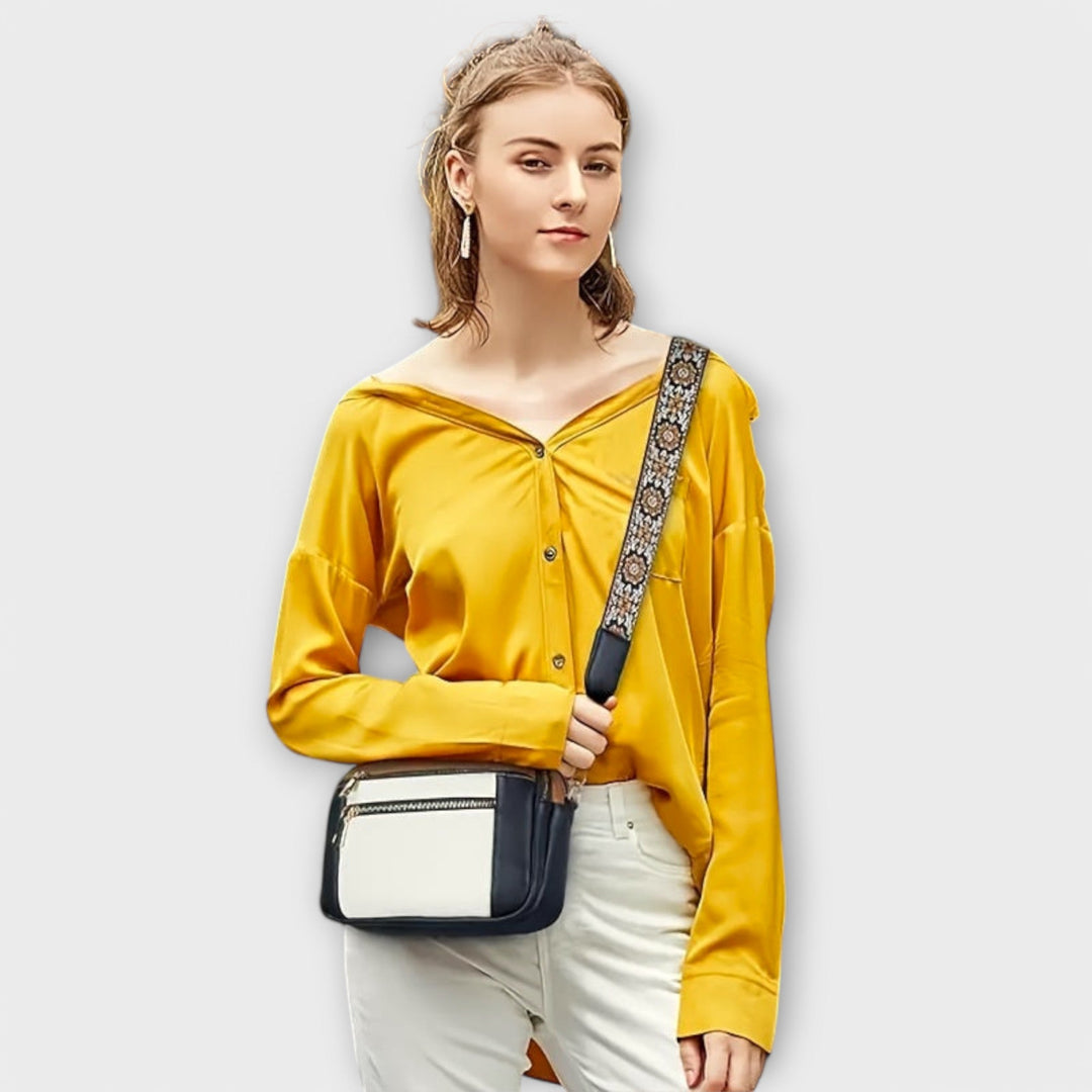 Bolso de mano retro de cuero vegetal para mujeres - Bolso Laura