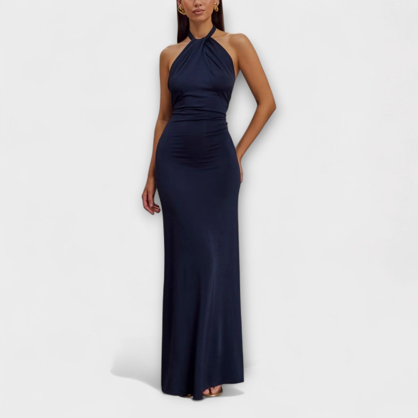 Vestido maxi ELYNA con hilos de satén - Elegancia y comodidad en eventos