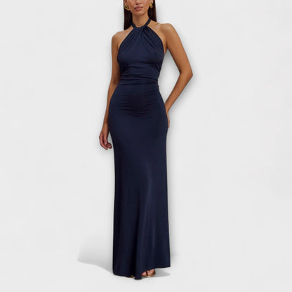 Vestido maxi ELYNA con hilos de satén - Elegancia y comodidad en eventos