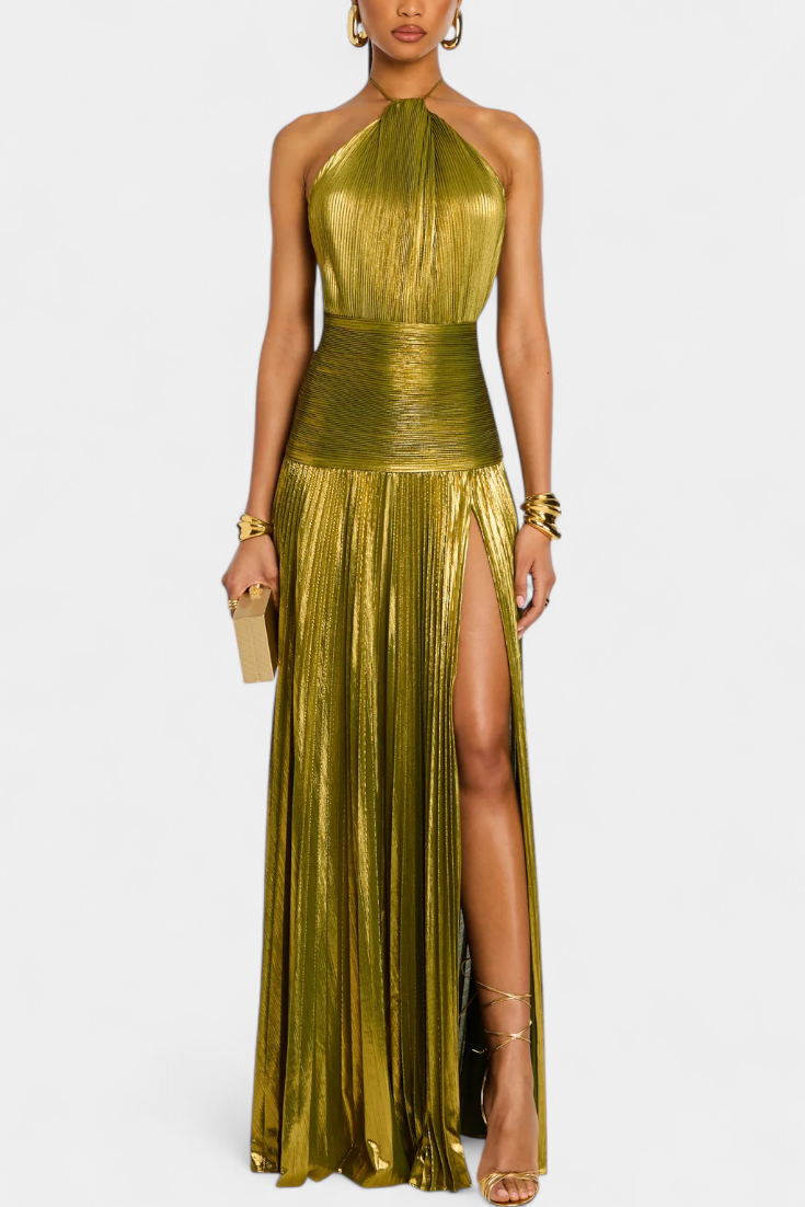 Vestidos metálicos con espalda descubierta