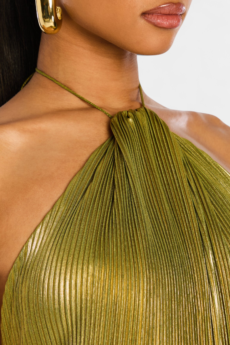 Vestidos metálicos con espalda descubierta