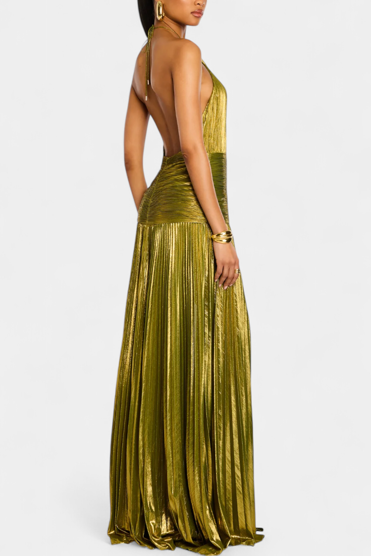 Vestidos metálicos con espalda descubierta