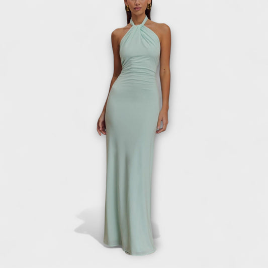 Vestido maxi ELYNA con hilos de satén - Elegancia y comodidad en eventos
