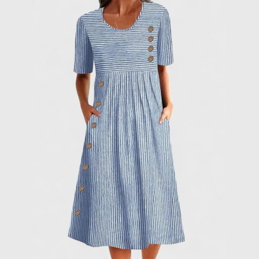 Vonda™ Vestido Midi Rayas