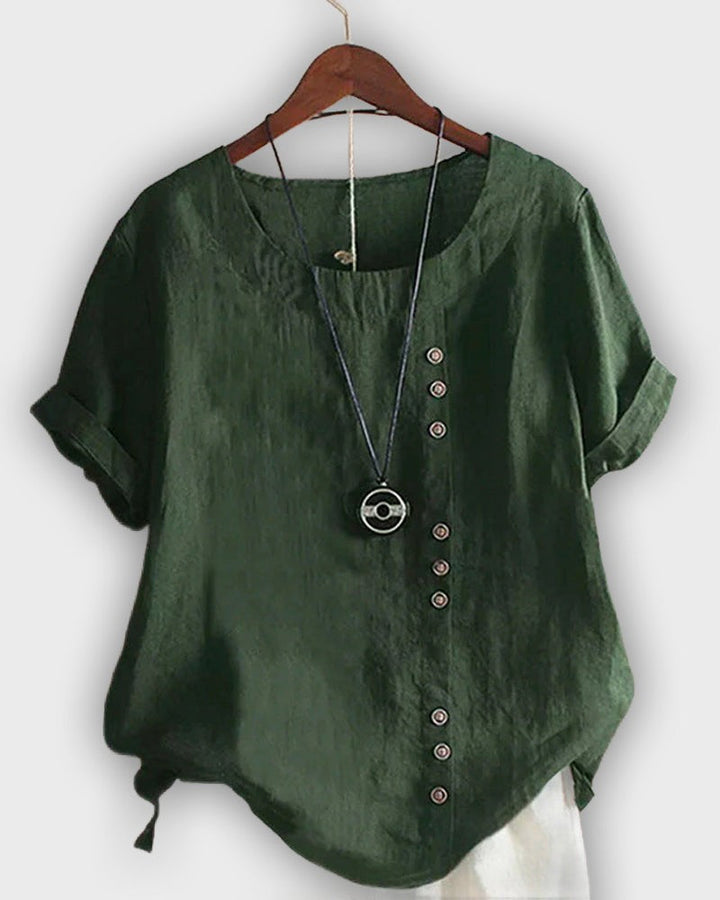 Camisa elegante para mujeres con mangas cortas