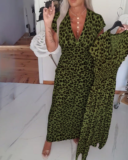 Yasbela | Vestido maxi elegante con estampado de tigre