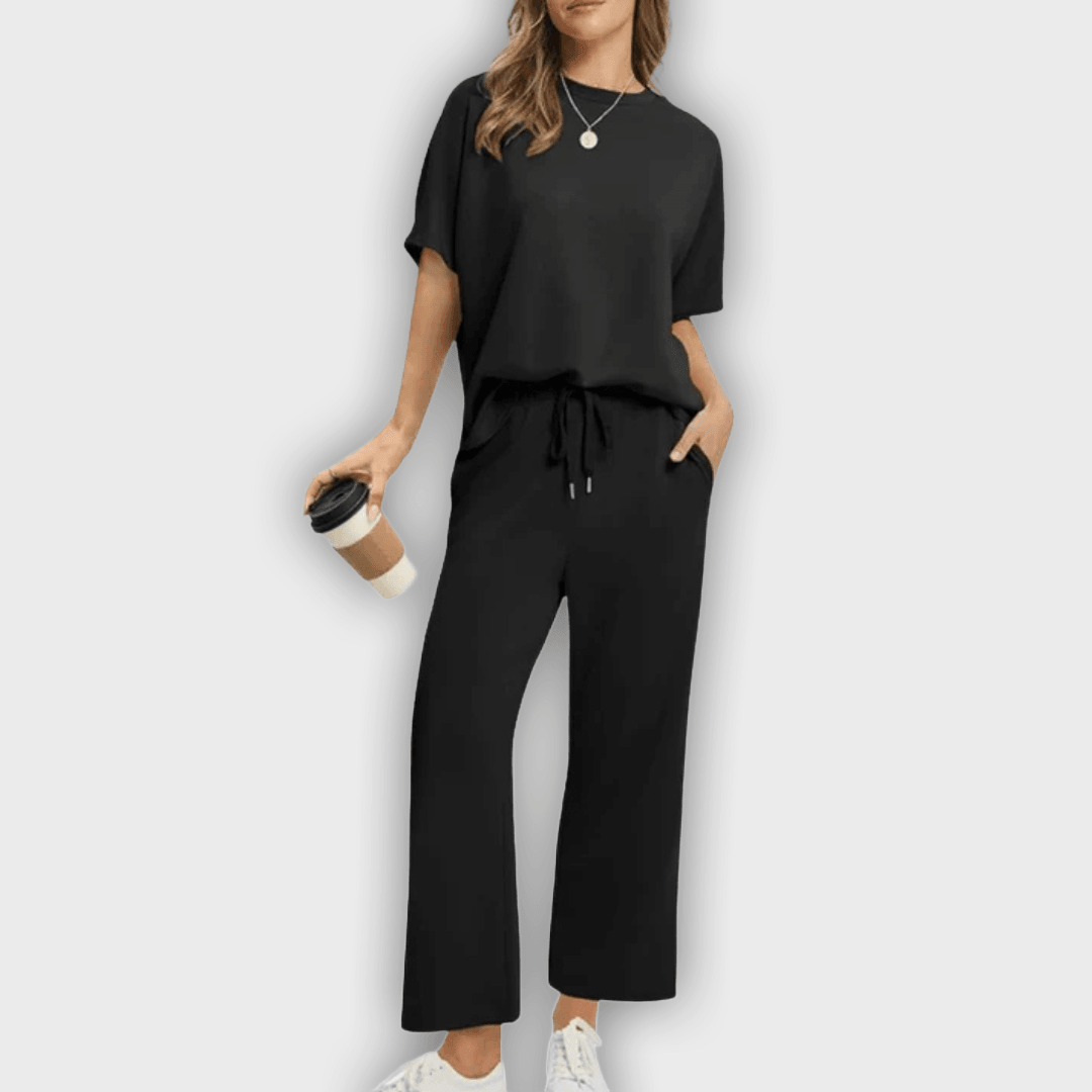 Conjunto de top y pantalones cómodos para mujeres - Elegante y relajante